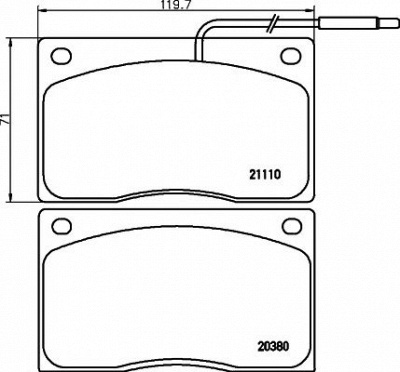 HELLA PAGID 8db355005931 -  Комплект тормозных колодок, дисковый тормоз